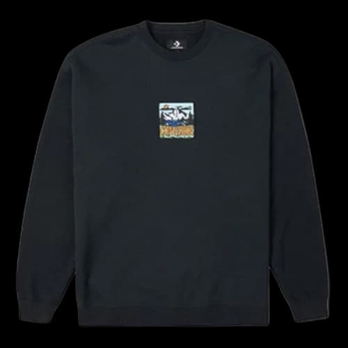Converse Counter Climate Graphic Crew Sweatshirt Asia Sizing 'Black'