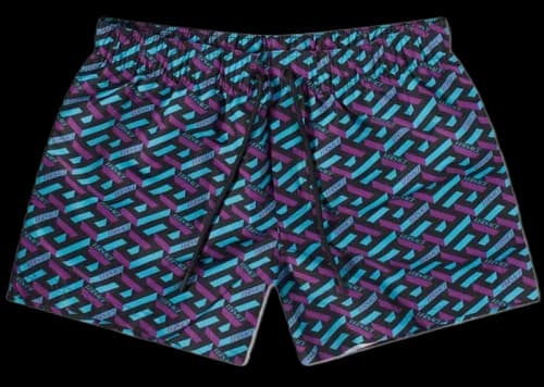 Versace Geometric Print Swim Shorts Blue/Purple
