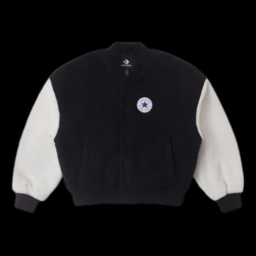 Converse Sherpa Varsity Jacket 'Black White' (Women's)
