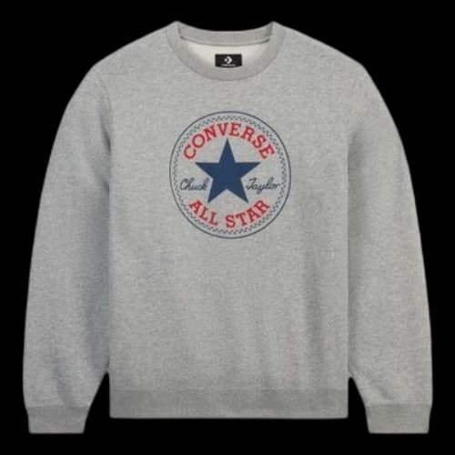 Converse Go-To All Star Patch Standard-Fit Fleece Crew Sweatshirt 'Vintage Grey Heather' (Women's)