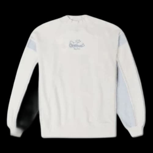 Converse Denim Patchwork Crew Sweatshirt 'White' (Women's)