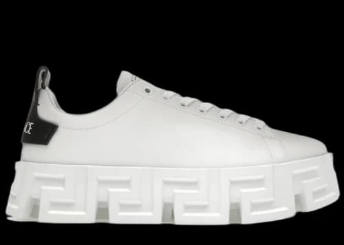 Versace Greca Labyrinth Lace-Up Black White