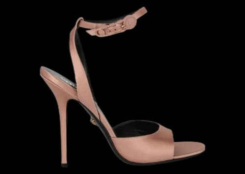 Versace Safety Pin Silk Heel Sandals Mauve (Women's)