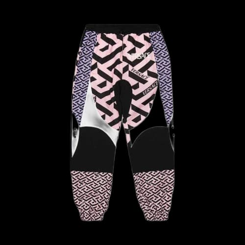 Versace Greca Embroidered Paneled Track Pants 'Black'