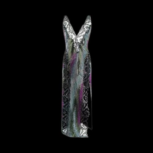 Versace Crystal-Embellished Semi-Sheer Evening Dress 'Black'