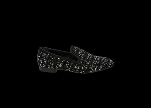 Versace Bead-Embellished Slippers Black Suede