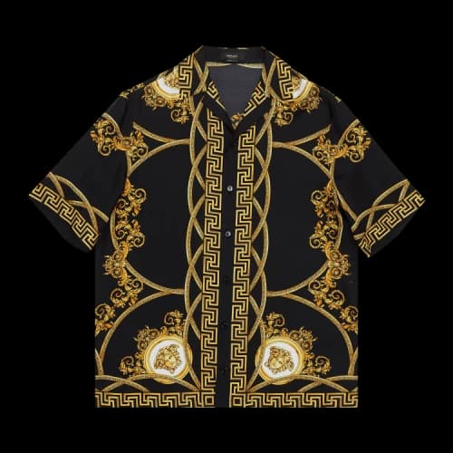 Versace La Coupe Des Dieux Silk Shirt 'Black/Gold'