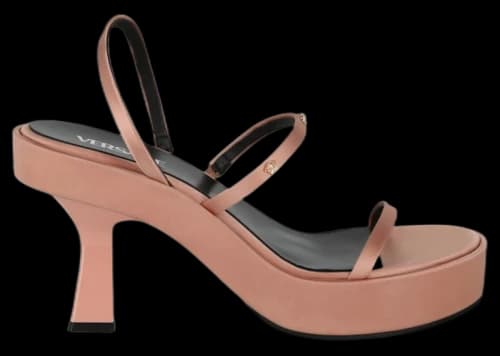 Versace Silk Heeled Sandals Mauve (Women's)