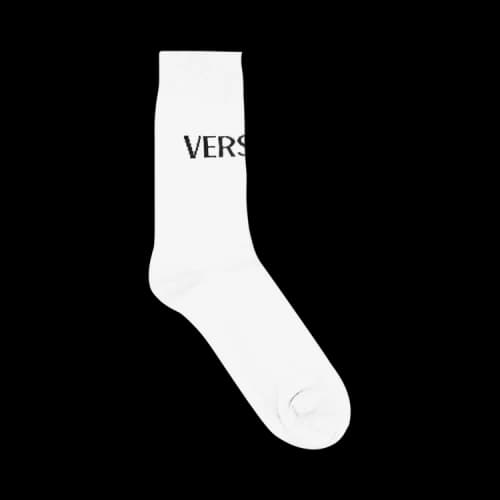 Versace Logo Socks 'White/Black'