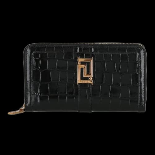 Versace Greca Goddess Continental Wallet Black
