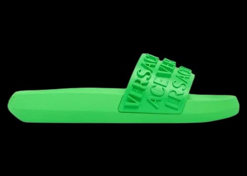 Versace Allover Logo Slides Bright Green