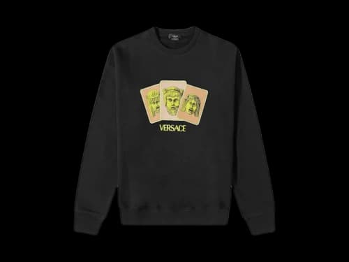 Versace Greek Masks Crew Sweatshirt Black
