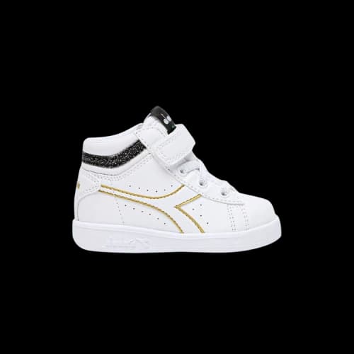 Diadora Game P High Toddler 'White Black Gold'