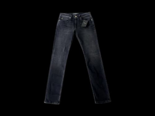 Versace Straight Leg Embroidered Logo Jeans Black