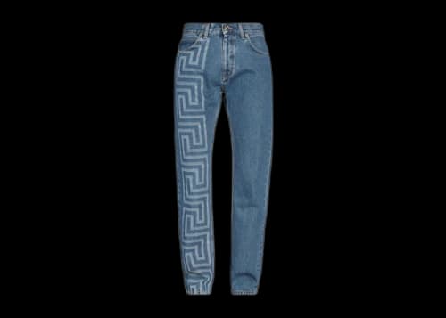 Versace Big Greek Logo Jeans Blue