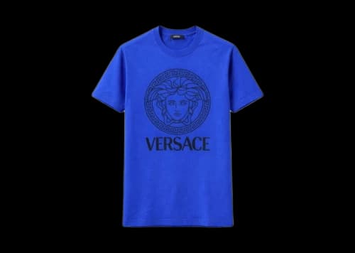 Versace Blue Medusa Cotton Soft T-Shirt Blue