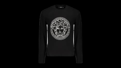 Versace Medusa Embroidery Crewneck Black