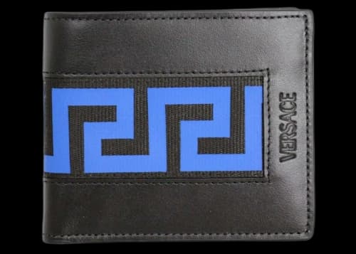 Versace Greca Bi-Fold Wallet Black/Blue
