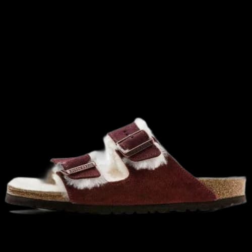Birkenstock Arizona Shearling Suede Leather Narrow Fit 'Port'