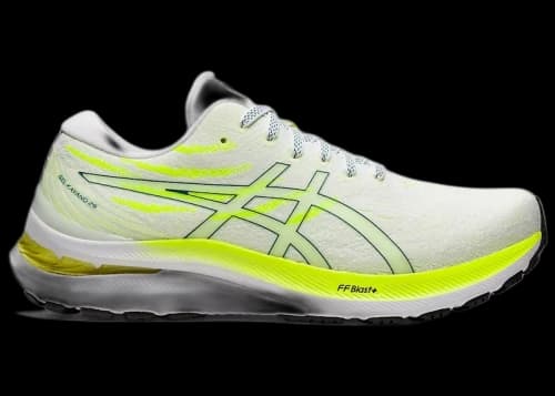ASICS Gel-Kayano 29 White Velvet Pine Safety Yellow (Women's)