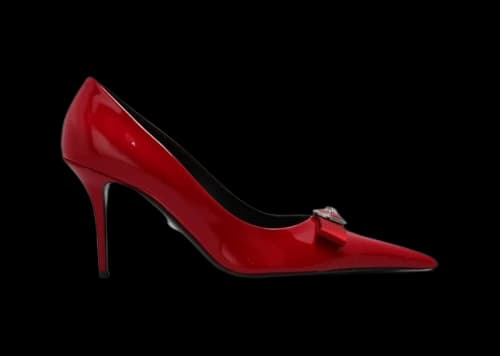 Versace 85mm Gianni Ribbon Pumps Lipstick Red (Women's)