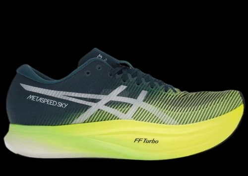 ASICS Metaspeed Sky+ Velvet Pine Safety Yellow