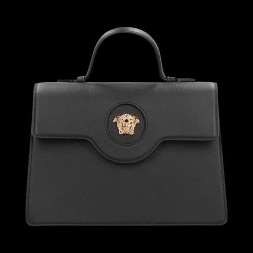 Versace La Medusa Leather Handbag 'Black'