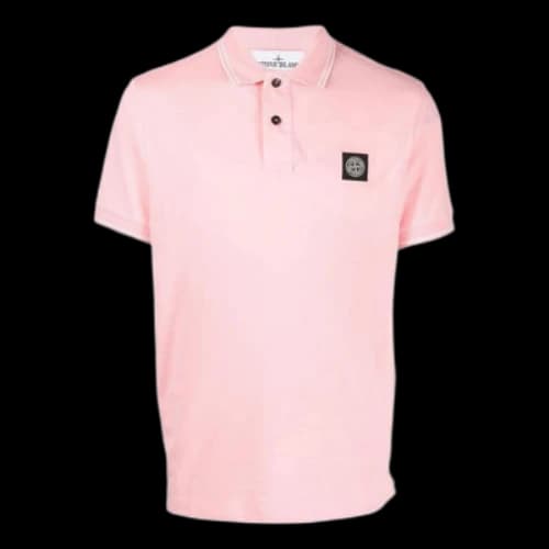 STONE ISLAND Patch Polo Shirt 'Pink'