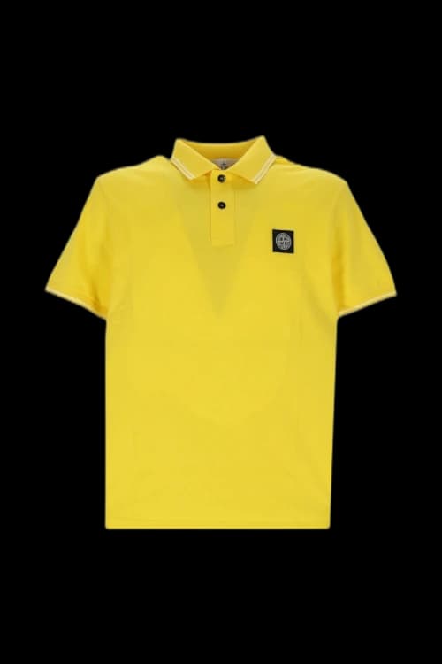 Stone Island Logo Poloshirt Yellow