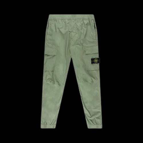 Stone Island Elastic Waist Logo Patched Cargo Pants 'Green'