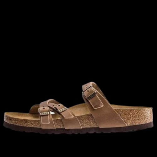 Birkenstock Franca Oiled Leather Narrow Fit Sandals 'Tobacco Brown'