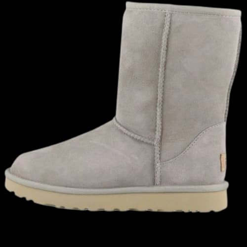 UGG Classic Short II Fleece Lined Gray White (Women's)