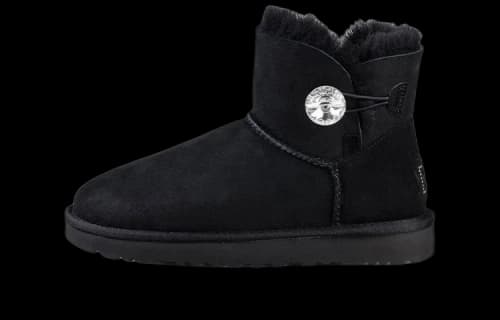 UGG Mini Bailey Button Bling Fleece Lined 'Black White' (Women's)
