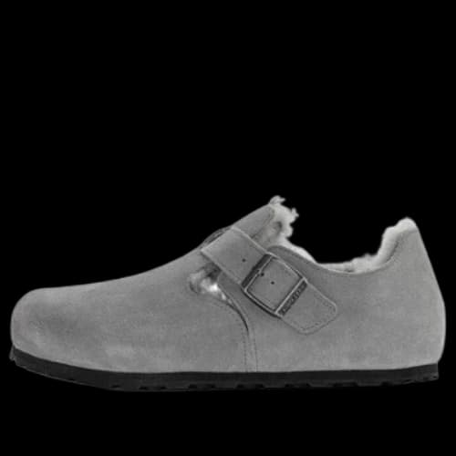 Birkenstock London Shearling Suede Leather Narrow Fit 'Whale Grey'