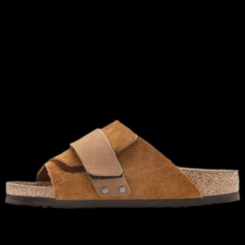 Birkenstock Kyoto Nubuck-Suede Leather Sandals 'Mink'