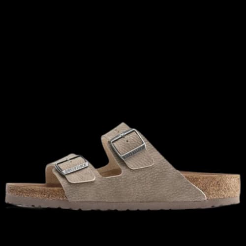 Birkenstock Arizona Vegan Synthetik Narrow Fit Sandals 'Desert Dust Gray Taupe' (Women's)