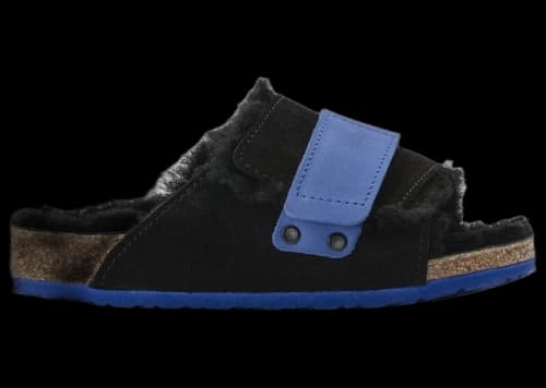 Birkenstock Kyoto Teddy Suede Black Ultra Blue (Kids)