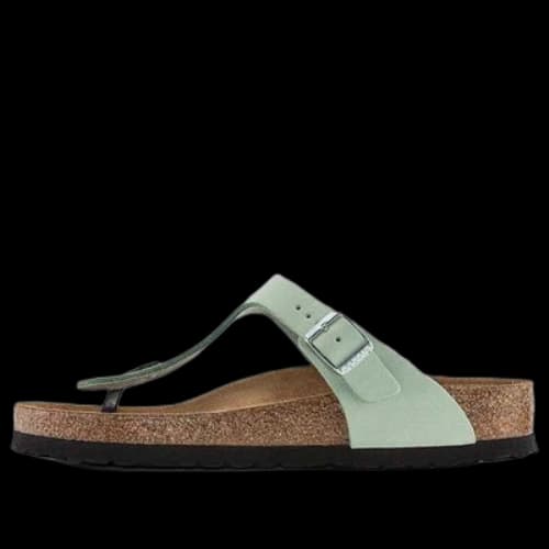 Birkenstock Gizeh Soft Footbed Nubuk Leather Narrow Fit Sandals 'Matcha'