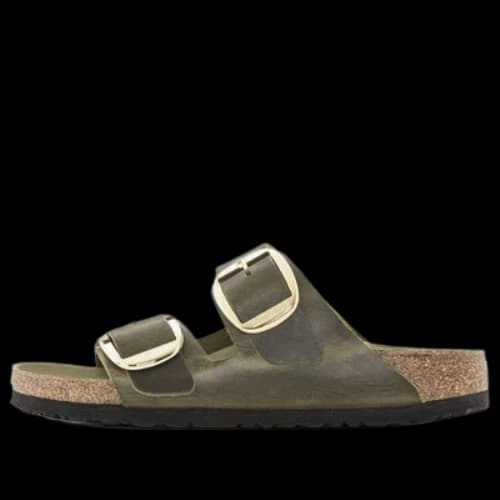 Birkenstock Arizona Big Buckle Natural Leather Oiled Narrow Fit 'Olive Green' (Women's)