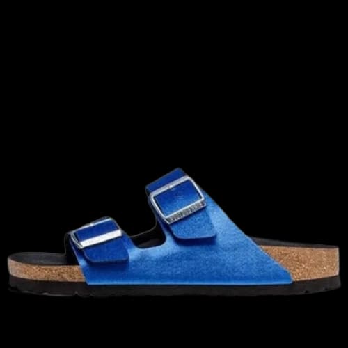 Birkenstock Arizona Rivet Logo Velvet Narrow Fit 'Blue' (Women's)