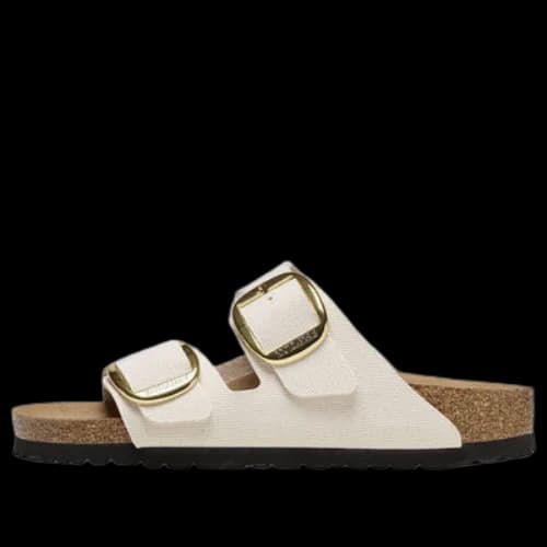 Birkenstock Arizona Big Buckle Rivet Logo Textile Narrow Fit 'Vegan Canvas Eggshell'
