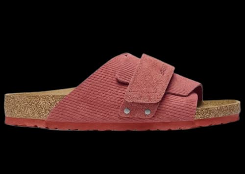 Birkenstock Kyoto Suede Embossed Corduroy Sienna Red