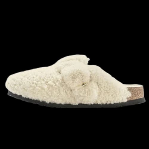 Birkenstock Boston Big Buckle Shearling Narrow Fit 'Eggshell' (Women's)