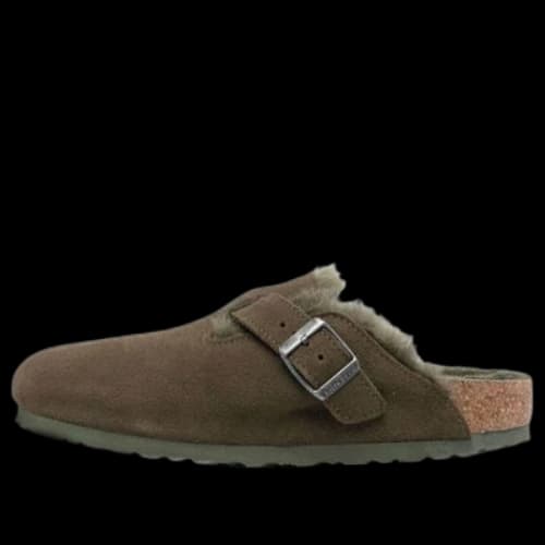 Birkenstock Boston Shearling Suede Leather Narrow Fit 'Thyme'