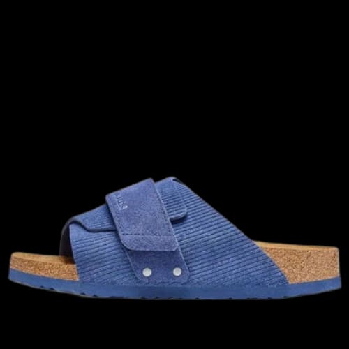 Birkenstock Kyoto Suede Embossed Narrow Fit 'Corduroy Indigo'