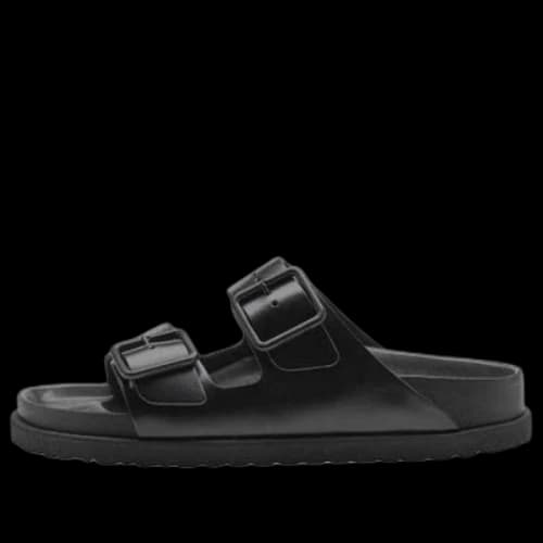 Birkenstock Arizona Double-Buckle Slip-On Leather Sandals 'Black'