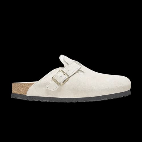 Birkenstock Boston Shearling Suede Leather Narrow 'Antique White' (Women's)