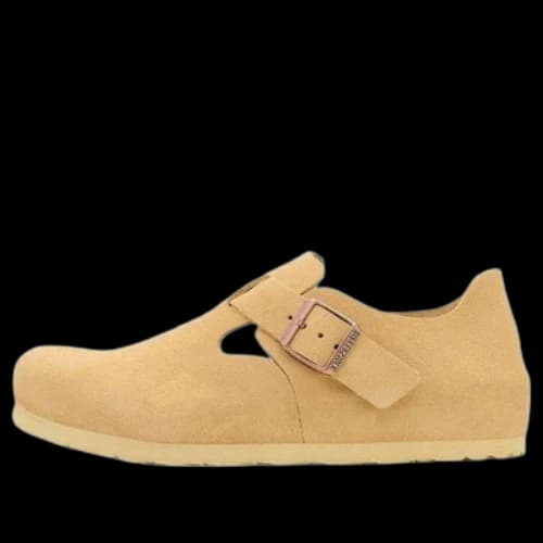 Birkenstock London Suede Leather Narrow Fit Shoes 'Latte Cream'