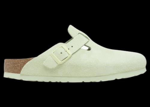 Birkenstock Boston Soft Footbed Suede Faded Lime