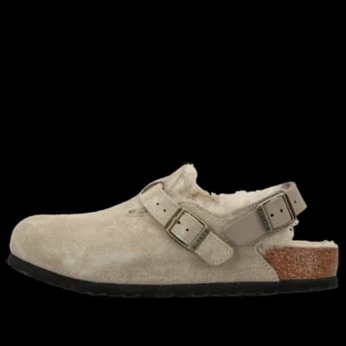 Birkenstock Tokio Shearling Suede 'Taupe'